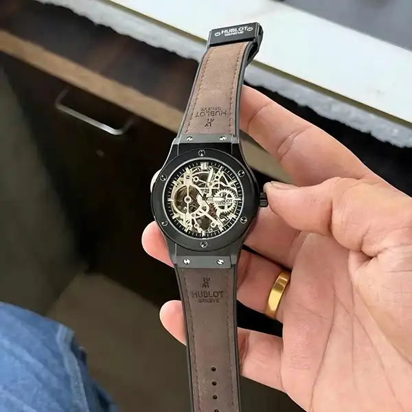 Hublot Automatic Mechanical Watch | Brown Belt Black Body